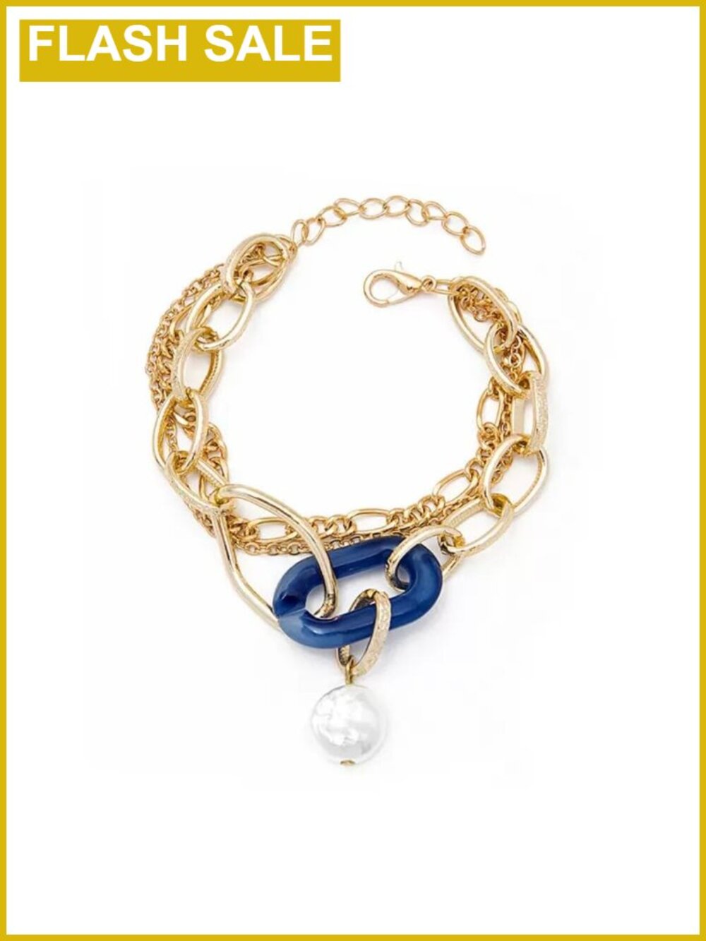 Elarith Vintage Multi Layer Chain Bracelet Metal Pearl Ornament Women Gift